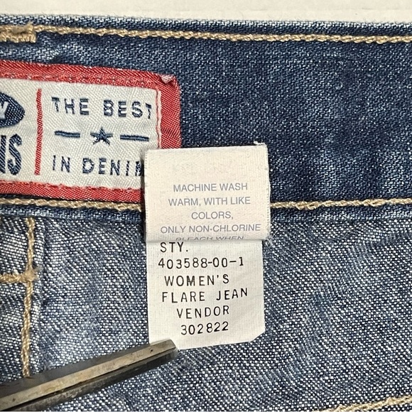 Tie-Dye Blue Women's Flare Jeans - Picture 7 of 10